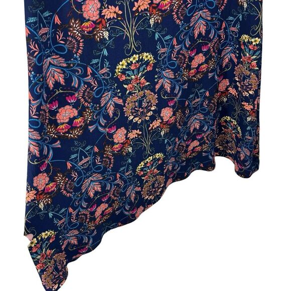 Lulu's I. Madeline Garden Splendor Navy Floral‎ Midi Boho Career Dress Size S - Picture 5 of 9